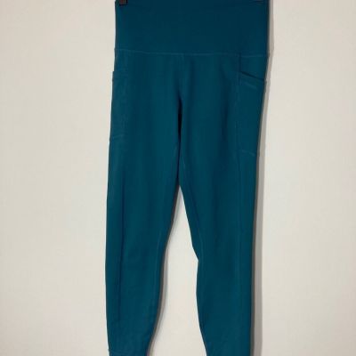 90 Degrees Spandex Cropped Teal Women's Small Leggings